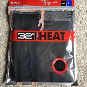 32 Degrees Heat Base Layer Pant Black Men's Large Thermal Leggings 963979 NEW